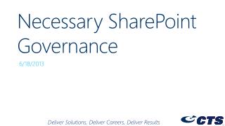 Necessary SharePoint Governance