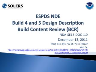 ESPDS NDE Build 4 and 5 Design Description Build Content Review (BCR)