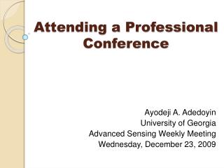 Attending a Professional Conference