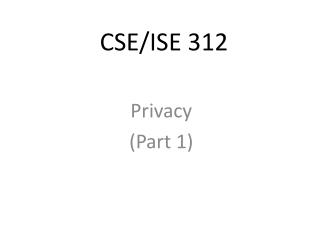 CSE/ISE 312