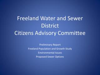Freeland Water and Sewer District Citizens Advisory Committee