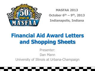 Financial Aid Award Letters and Shopping Sheets