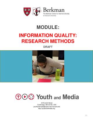 Module: Information quality: Research methods Draft