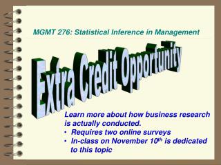 MGMT 276: Statistical Inference in Management