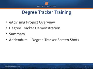 Degree Tracker Training