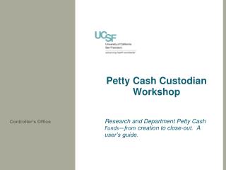 Petty Cash Custodian Workshop
