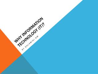 Why information technology (IT)?