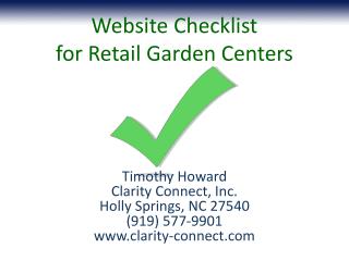 Website Checklist for Retail Garden Centers