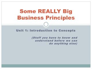 Some REALLY Big Business Principles