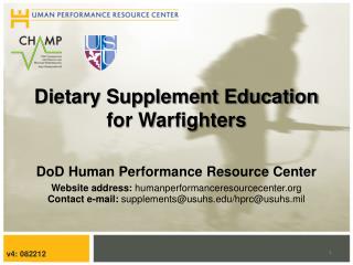 Dietary Supplement Education for Warfighters