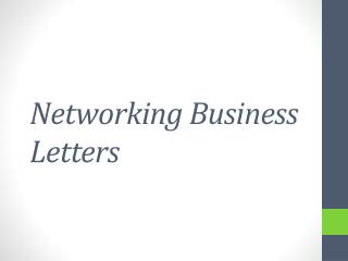 Networking Business Letters