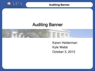 Auditing Banner