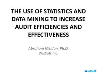 THE USE OF STATISTICS AND DATA MINING TO INCREASE AUDIT EFFICIENCIES AND EFFECTIVENESS