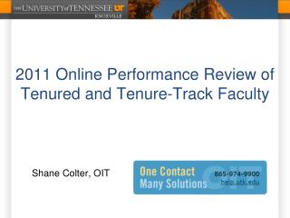 2011 Online Performance Review of Tenured and Tenure-Track Faculty