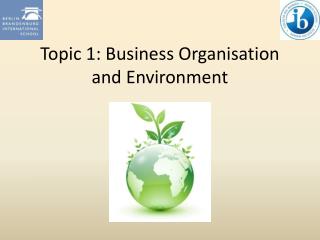 Topic 1: Business Organisation and Environment