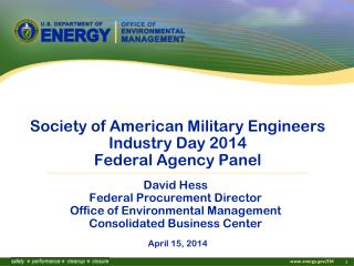 Society of American Military Engineers Industry Day 2014 Federal Agency Panel