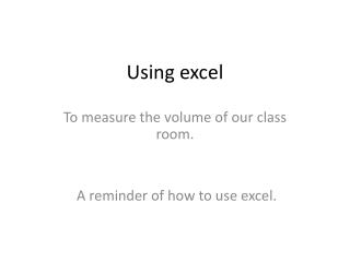 Using excel