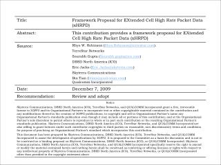 Framework Proposal for EXtended Cell High Rate Packet Data ( x HRPD )