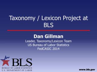 Taxonomy / Lexicon Project at BLS