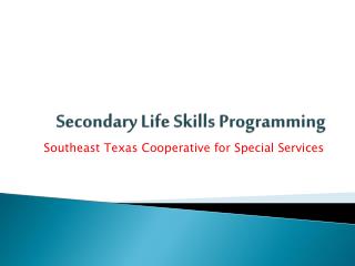 Secondary Life Skills Programming