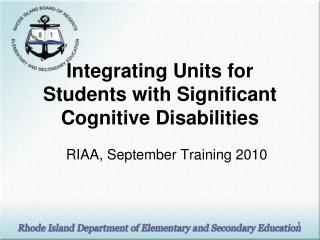 Integrating Units for Students with Significant Cognitive Disabilities