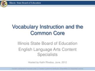 Vocabulary Instruction and the Common Core