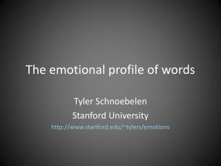 The emotional profile of words