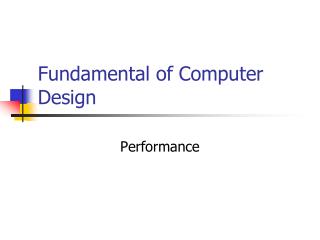 Fundamental of Computer Design