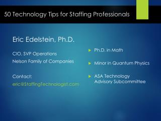 50 Technology Tips for Staffing Professionals