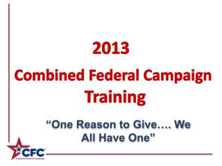 2013 Combined Federal Campaign Training