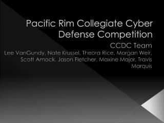 Pacific Rim Collegiate Cyber Defense Competition