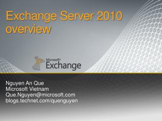 Exchange Server 2010 o verview