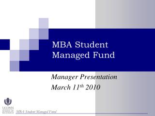 MBA Student Managed Fund