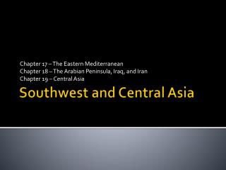 Southwest and Central Asia