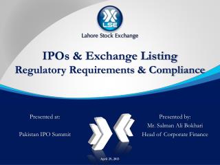 IPOs &amp; Exchange Listing Regulatory Requirements &amp; Compliance