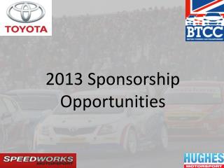 2013 Sponsorship Opportunities
