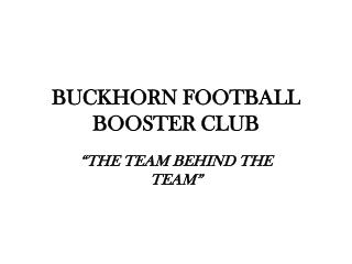 BUCKHORN FOOTBALL BOOSTER CLUB