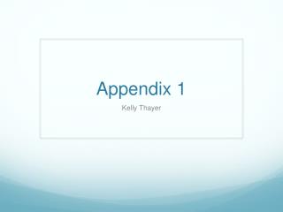 Appendix 1