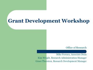 Grant Development Workshop