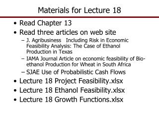 Materials for Lecture 18