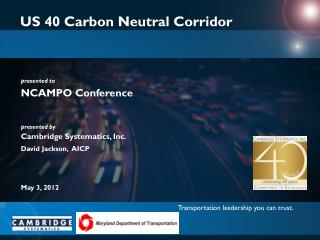 US 40 Carbon Neutral Corridor