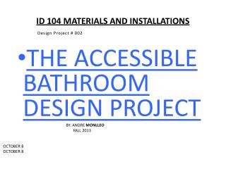 ID 104 MATERIALS AND INSTALLATIONS