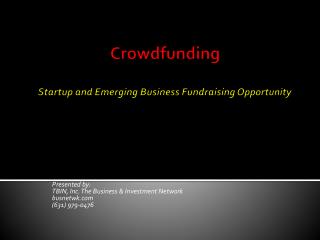 Crowdfunding Startup and Emerging Business Fundraising Opportunity