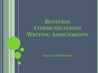 Business Communications Writing Assignments