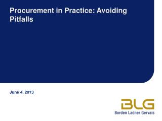 Procurement in Practice: Avoiding Pitfalls