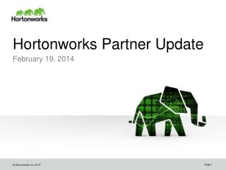 Hortonworks Partner Update
