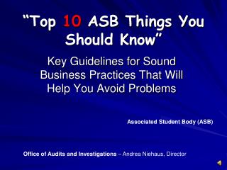 “Top 10 ASB Things You Should Know”