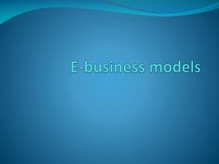 E-business models