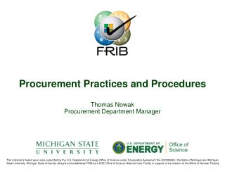 Procurement Practices and Procedures