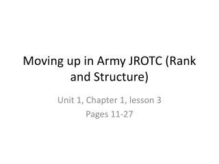 Moving up in Army JROTC (Rank and Structure)